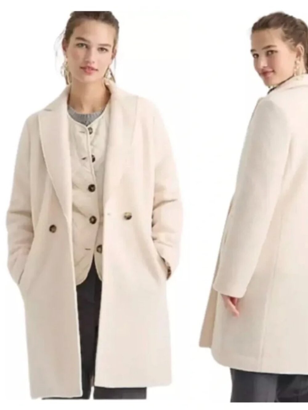 J. CREW DAPHNE TOPCOAT ITALIAN BOILED WOOL OVERCOAT CARMIGNNANO MILL sz 4P